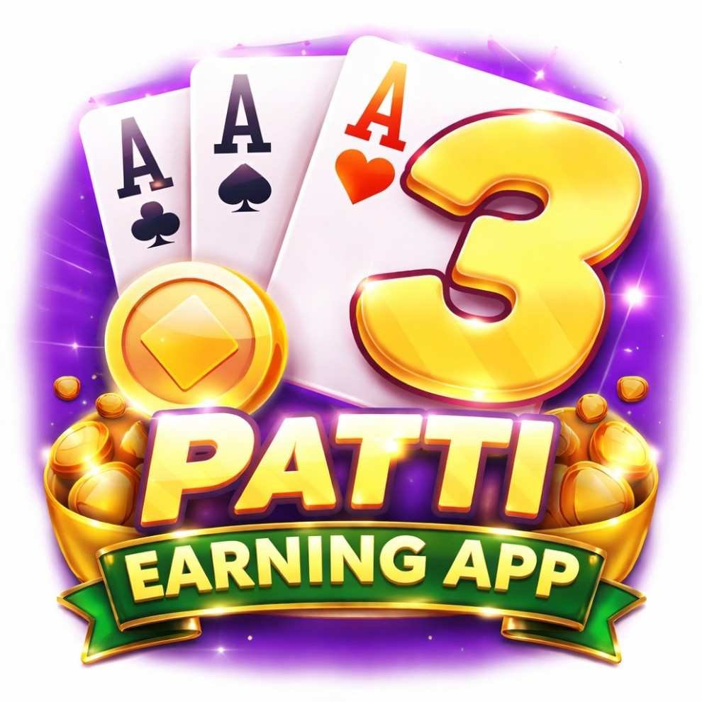 Teen Patti Earning App logo with playing cards and gold coins