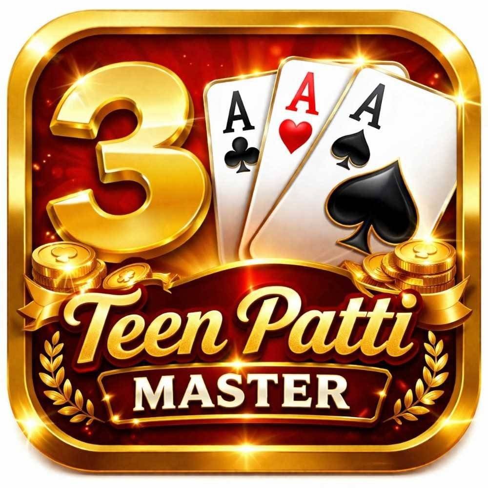 Teen Patti Master logo with playing cards and gold number 3
