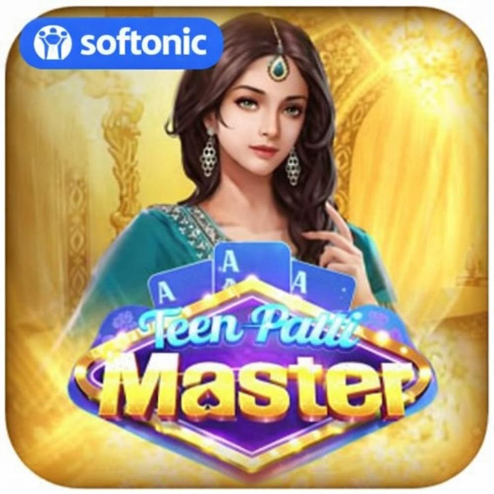 Teen Patti Master Softonic logo with cards and gaming design